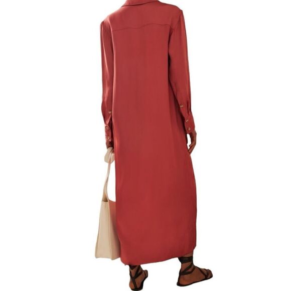 Loulou Studio Long Satin Shirtdress Size XS - Picture 4 of 12